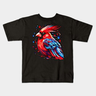 Patriotic Cardinal Bird Kids T-Shirt